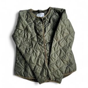 REI Co-op Quilted Olive Jacket women’s XS detachable hood in like new condition